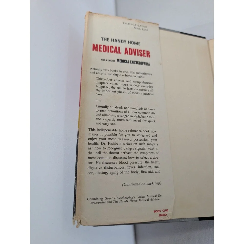 Vtg 1957 Handy‎ Home Medical Adviser Morris Fishbein MD & Drug Effects Booklet